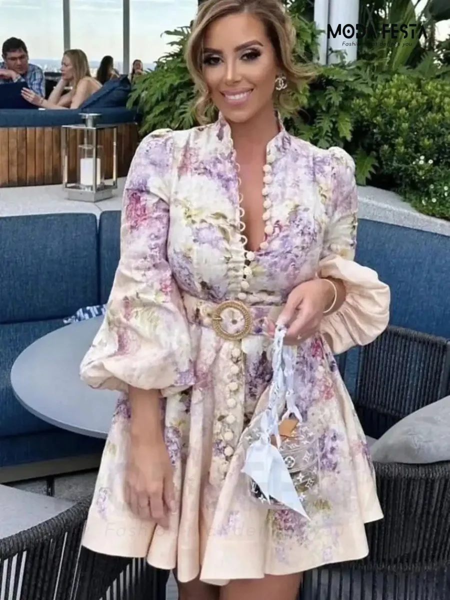 ModaFesta - lyrical-ruffle-mini-dress-lilac-floral 